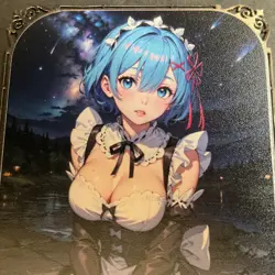 Goddess Story Gold METAL Card - Serial Number #/200! Rem Anime Girl - Image 2