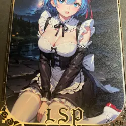 Goddess Story Gold METAL Card - Serial Number #/200! Rem Anime Girl - Image 3