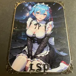 Goddess Story Gold METAL Card - Serial Number #/200! Rem Anime Girl - Image 4
