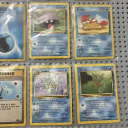 Vintage Pokemon Cards Lot Fossil Base Set 1999 Wizards Of The Coast Binder Page - Image 4