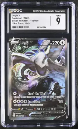 (PSA) CGC 9 Lugia V Silver Tempest Full Alt Art Pokemon Card #186 Mint Clean - Image 1