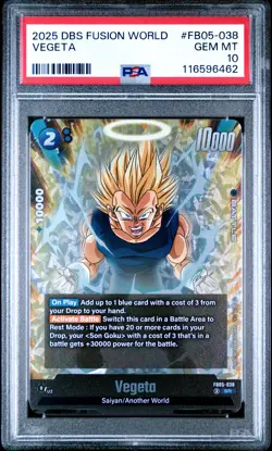 2025 Dragon Ball Super Card Game #FB05-038 Vegeta PSA 10 - Image 1