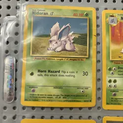 Vintage Base Set 90s Pokemon Card Lot Nidoran Nidorino Evolution Bundle 1999 - Image 2