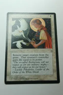 MTG Swords to Plowshares x1- -Ice Age-Mod/Hvy Play - Image 1