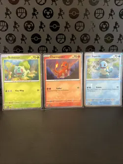 Pokemon S&V 151: Poster Collection Black Star Promo Starters Swirl Set - Image 1
