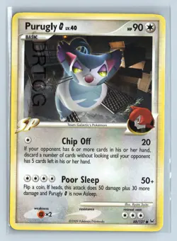 Pokemon Platinum Base Set 88/127 Purugly G Lv 40 - Image 1