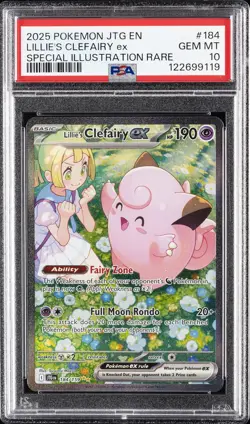 2025 POKEMON JTG EN-JOURNEY TOGETHER #184 LILLIE'S CLEFAIRY EX PSA 10 - Image 1