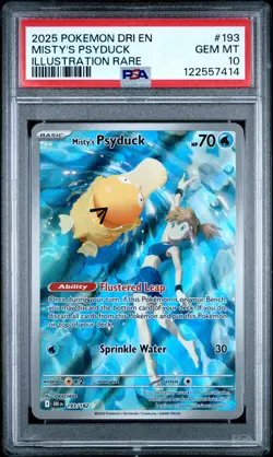 2025 POKEMON DRI EN-DESTINED RIVALS ILLUSTRATION RARE MISTY'S PSYDUCK PSA 10 - Image 1