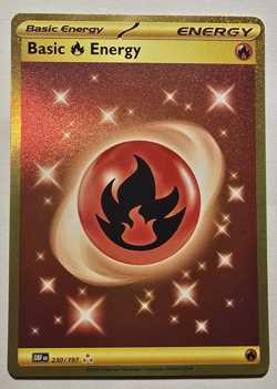 Basic Fire Energy NM GOLD 230/197 SV03: Obsidian Flames Pokemon TCG Holo - Image 1
