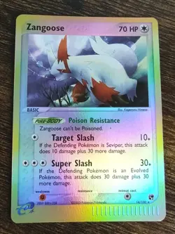 Pokemon Zangoose 14/100 EX Sandstorm Reverse Holo Rare NM-MINT+ - Image 1