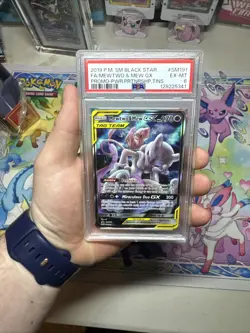 Pokemon TCG Mewtwo and Mew GX Black Star Promos SM191 PSA 6 - Image 3