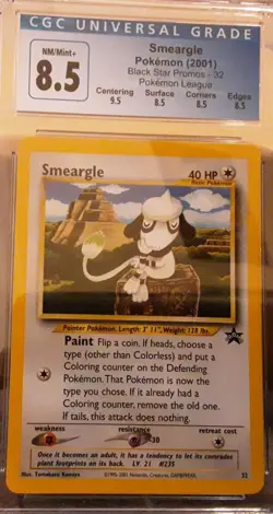CGC 8.5 NM-MT Subs Smeargle #32 WOTC Black Star PROMO Pokemon Vintage 2001 WOTC - Image 1