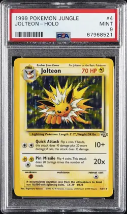 1999 POKEMON JUNGLE #4 JOLTEON-HOLO PSA 9 - Image 1