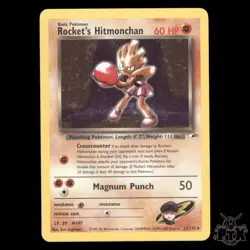 Rocket's Hitmonchan Holo #11/132 Gym Heroes NM/Near Mint (Micro Crease) Pokemon - Image 1