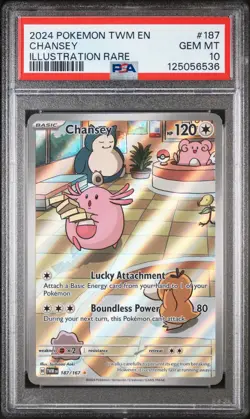 Chansey #187 2024 Pokemon Twm En-Twilight Masquerade PSA 10 250001 - Image 1