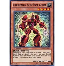 Yugioh - Chronomaly Aztec Mask Golem (Super Rare) (1st Edition) - NUMH-EN001 P - Image 1
