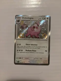 Oinkologne Holo Shiny Rare Pokemon Card Paldean Fates 208/091 NM Condition - Image 1