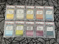 PSA 10 YU NAGABA Pokemon Card Pikachu Eevee Promo Limited Full Set Of 10 - Image 1