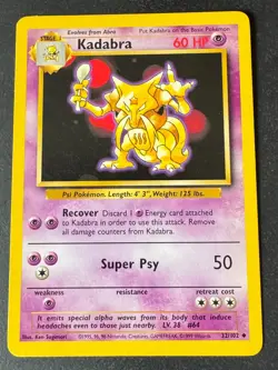Kadabra Pokemon Uncommon Card Base Set - 33 /102 1999 - Image 1