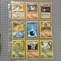 Vintage 90s Pokemon Binder Lot Of 9 Cards Base Set 2 WOTC 1999 - Image 1