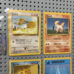 Vintage 90s Pokemon Binder Lot Of 9 Cards Base Set 2 WOTC 1999 - Image 2