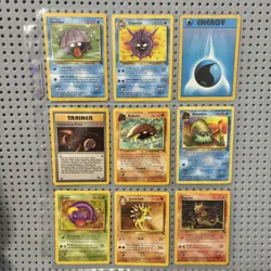 Vintage 90s Pokemon Cards Lot Fossil Set 1999 Wizards Binder Page Bundle - Image 1