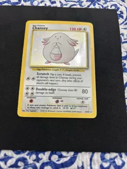 Pokemon TCG Chansey Base Set Holo Unlimited Rare Card 3/102 Nm/mint condition - Image 1