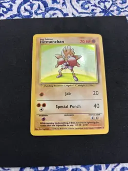 Pokemon TCG Hitmonchan Holo Rare Card Base Set - Image 1
