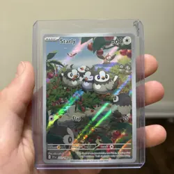 Starly 221/198 AR Scarlet & Violet Illustration Rare NM 2023 Pokemon TCG Card - Image 1