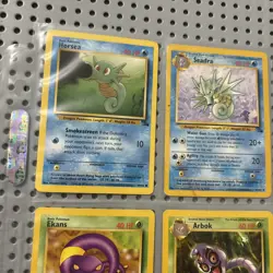 Vintage Pokemon Cards Lot Fossil Set Ekans Arbok Horsea Seadra Evolution Bundle - Image 2