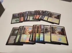 Mtg Otj Foil Basic Lands Mixed Lot (7Xplains/7Xislands/8XSwamp/6Xmountain/9xfor) - Image 1