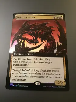 MTG Secret Lair #666 Necrotic Sliver Extended Art Foil NM - Image 1