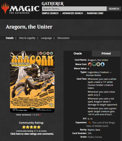 2023 MTG Magic the Gathering LOTR Lord of the Rings Poster Aragorn The Uniter - Image 3