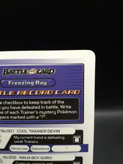 Pokemon E Reader Ruby/Sapphire 2003 Battle Record Card Freezing Ray GBA Game Boy - Image 3