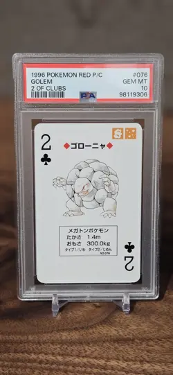 PSA 10 Golem #076 No.076 Poker Set Red Japanese 1996 Pokemon Playing Card - Image 1