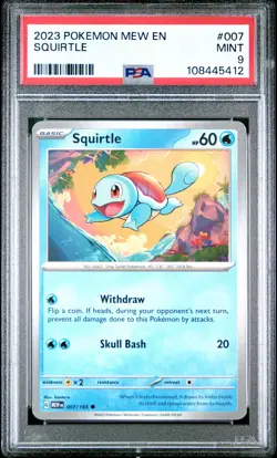 2023 POKEMON MEW EN-151 #007 SQUIRTLE PSA 9 - Image 1