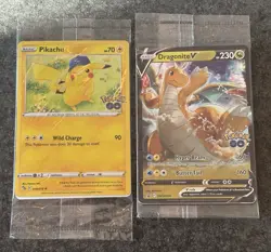 Dragonite V 235 & VSTAR 236 + Pikachu 28-PROMO SEALED-Pokemon Go-NM - Image 1