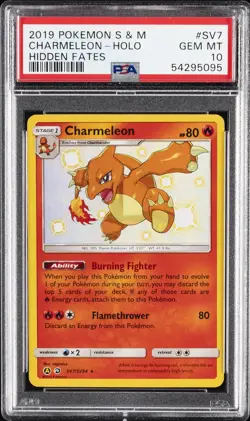 2019 POKEMON SUN & MOON HIDDEN FATES #SV7 CHARMELEON-HOLO PSA 10 - Image 1