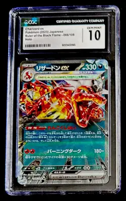 CGC 10 GEM MINT Japanese Pokemon 2023 Charizard ex 066/108 Ruler Black Flame SV3 - Image 1