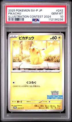 2025 POKEMON JPN SV-P PROMO ILLUSTRATION CONTEST 2024 #242 PIKACHU PSA 10 - Image 1