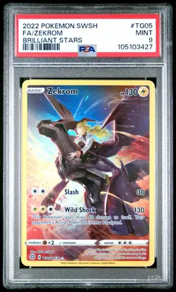 Zekrom TG05/TG30 SWSH09: Pokemon Brilliant Stars Trainer Gallery Holo - PSA 9 - Image 1