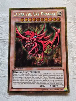 Lightly Played Condition- Slifer the Sky Dragon - PGLD-EN032 Gold Secret Rare - Image 1