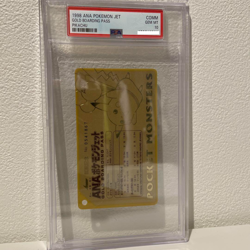 PSA 10 Pikachu ANA Pokemon Jet Gold Boarding Pass No.1 Promo Japanese Card 1998 - Image 1