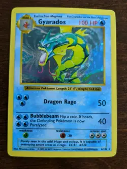Gyarados Holo Shadowless Pokemon Card Base Set 6/102 English NM - Image 1