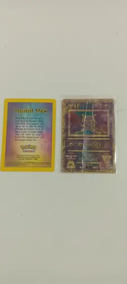 Pokemon Promo 1999-2000 Ancient Mew Beat Up Condition With Explanation Card - Image 1