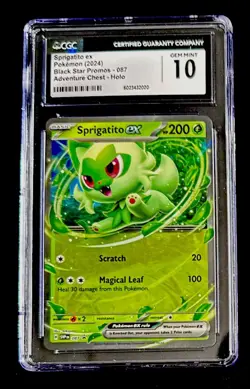 CGC 10 Sprigatito ex Black Star Promo Adventure Chest Holo Graded Pokemon Card - Image 1