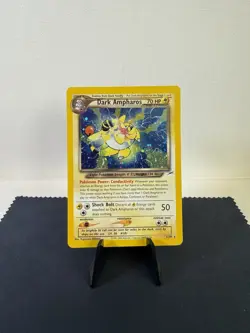 Pokemon TCG: 2002 Neo Destiny Unlimited Dark Ampharos 1/105 Holo Rare LP - Swirl - Image 2