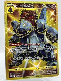 Coalossal 198/189 SWSH Darkness Ablaze Gold Secret Rare Pokemon TCG Card NM/M - Image 2