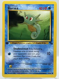 Horsea 49/62 Fossil 1st Ed Non Holo WotC 1999 Vintage Pokemon TCG Card - Image 1