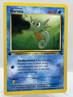 Horsea 49/62 Fossil 1st Ed Non Holo WotC 1999 Vintage Pokemon TCG Card - Image 2